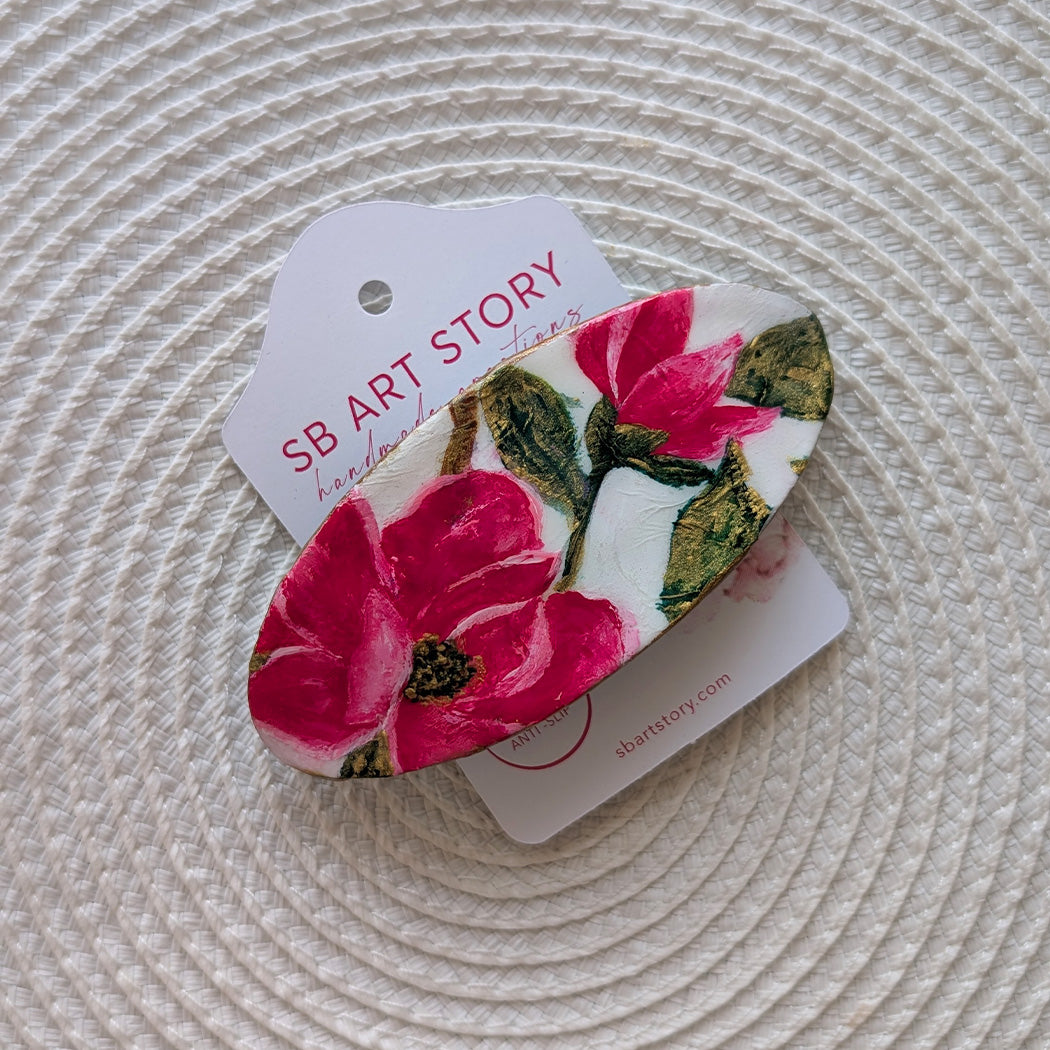 Blooms - Hand-painted Hair Clip