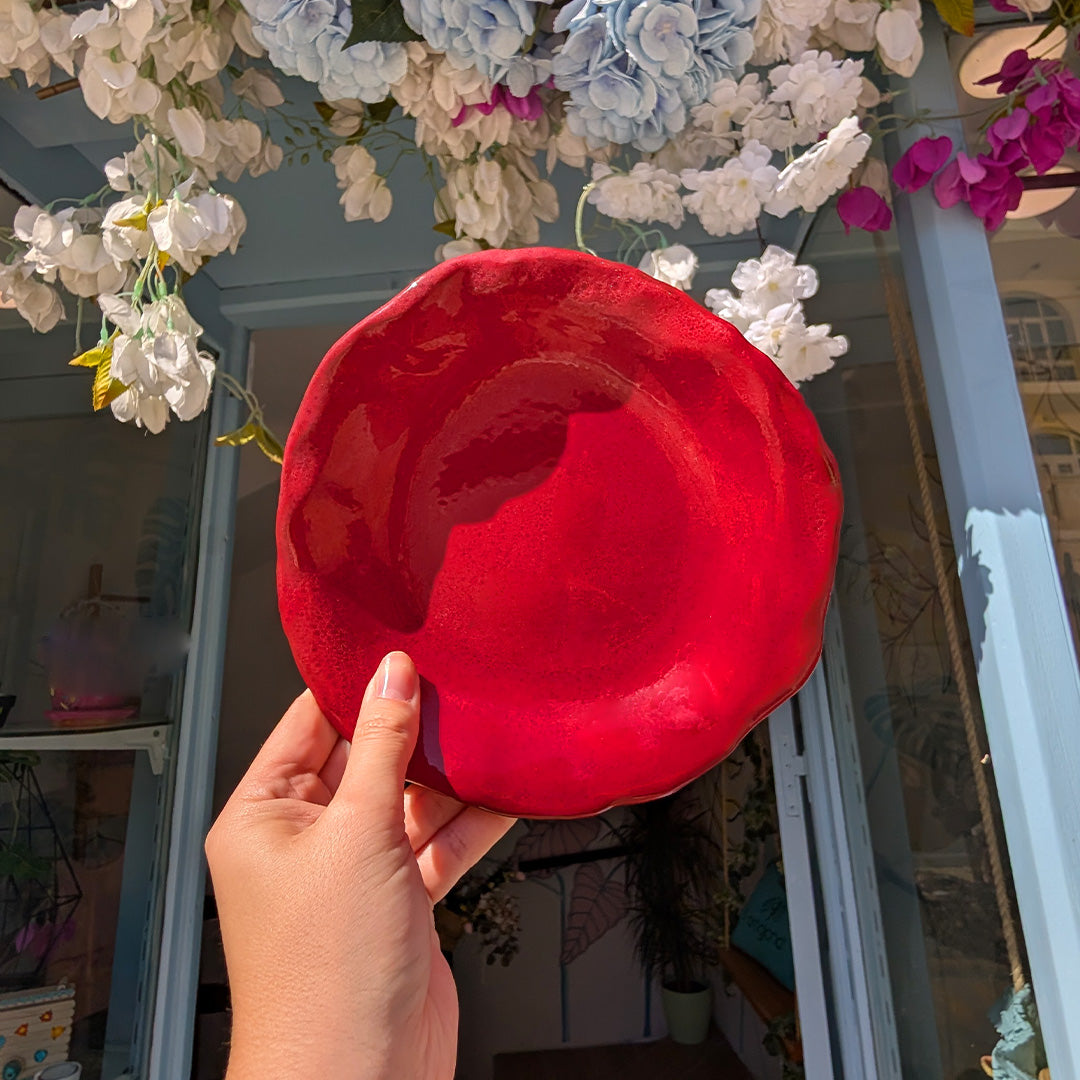 Crimson Ember - Ceramic Plate