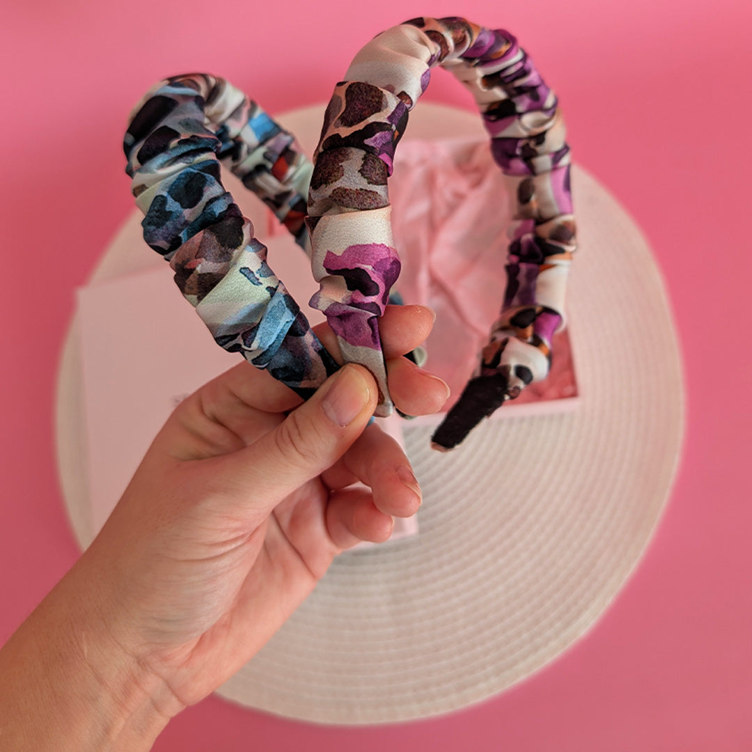 Luxury and chic Ruffle Headband ✨✨✨? Silky Headband | Luxury Handmade Satin | Ruffle Crown Hair  main image 3