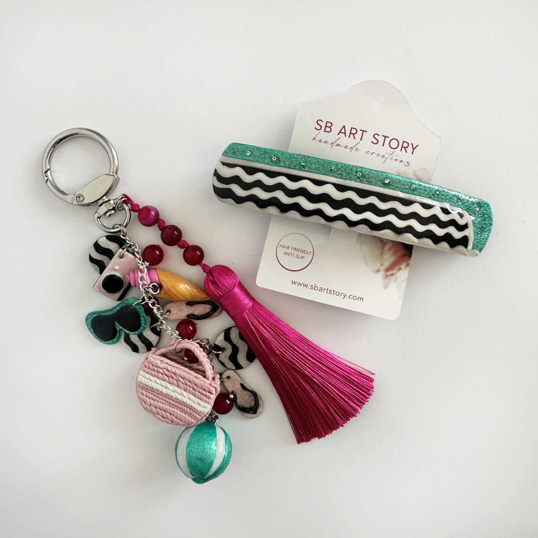 Summer Vibes - Polymer Clay Keychain