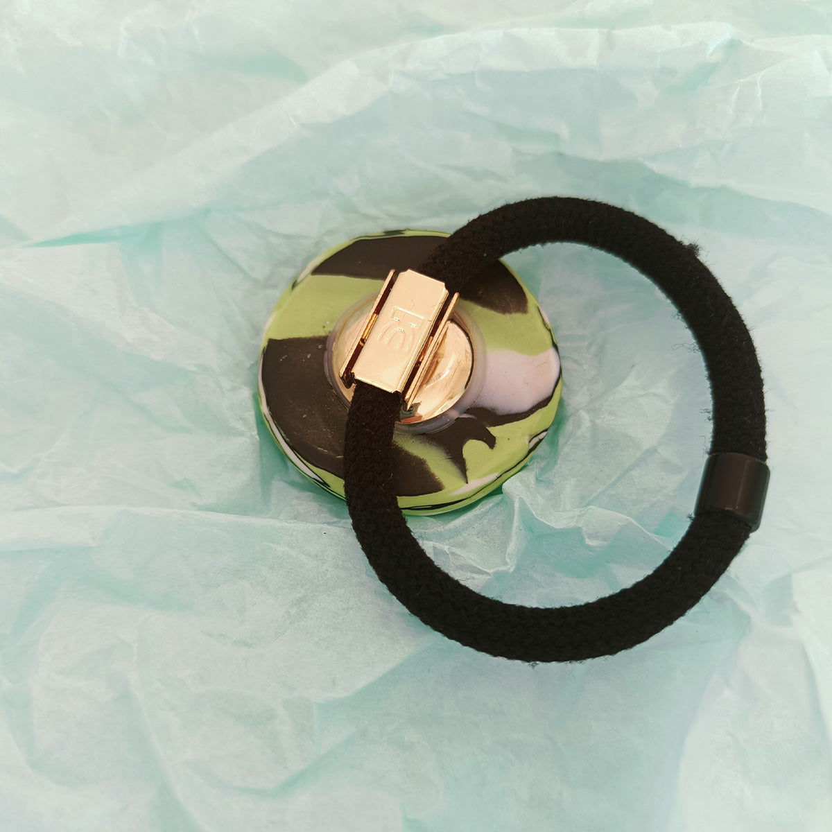 Green Rose - Elastic Hair Tie