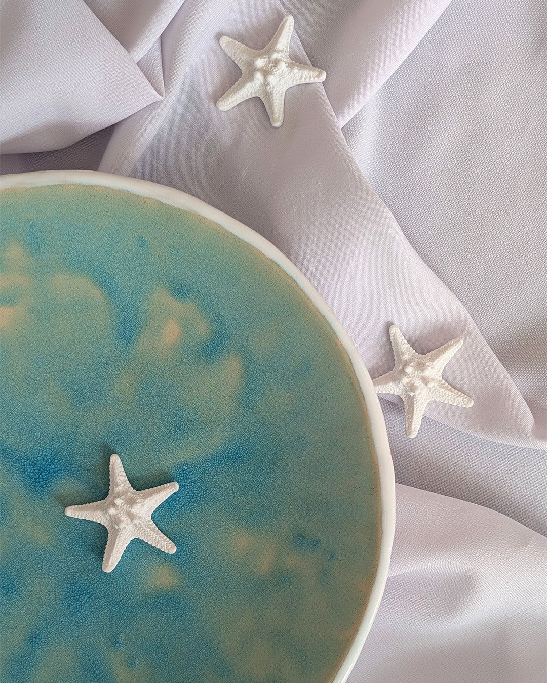 Handmade Turquoise Crackle - Ceramic Dish from Malta