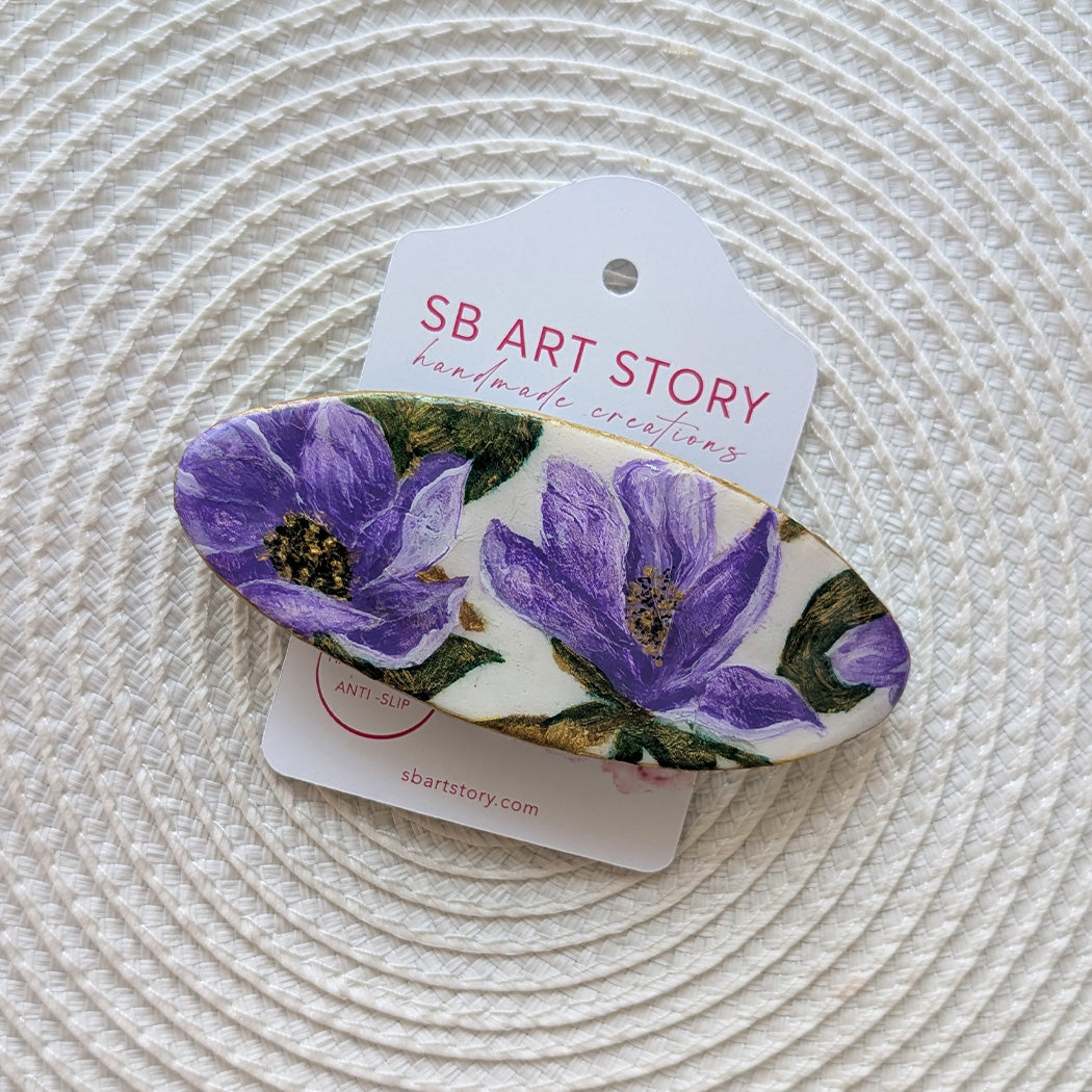 Blooms - Hand-painted Hair Clip