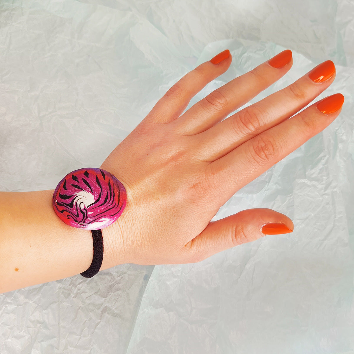 Purple Tiger - Elastic Hair Tie With An Accessory