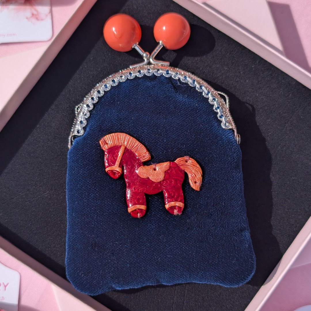 Circus Horse - Velvet Clasp Purse