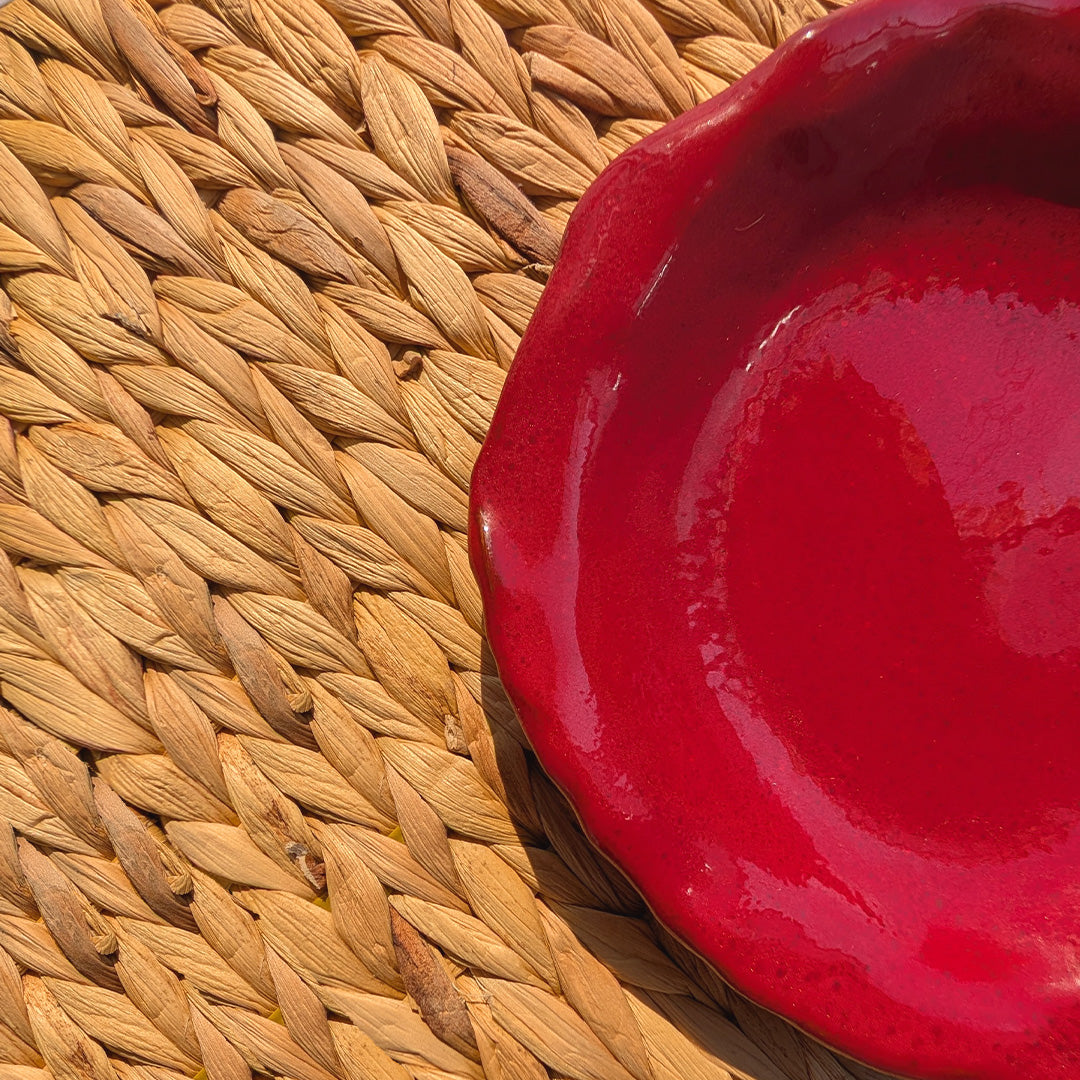 Crimson Ember - Ceramic Plate