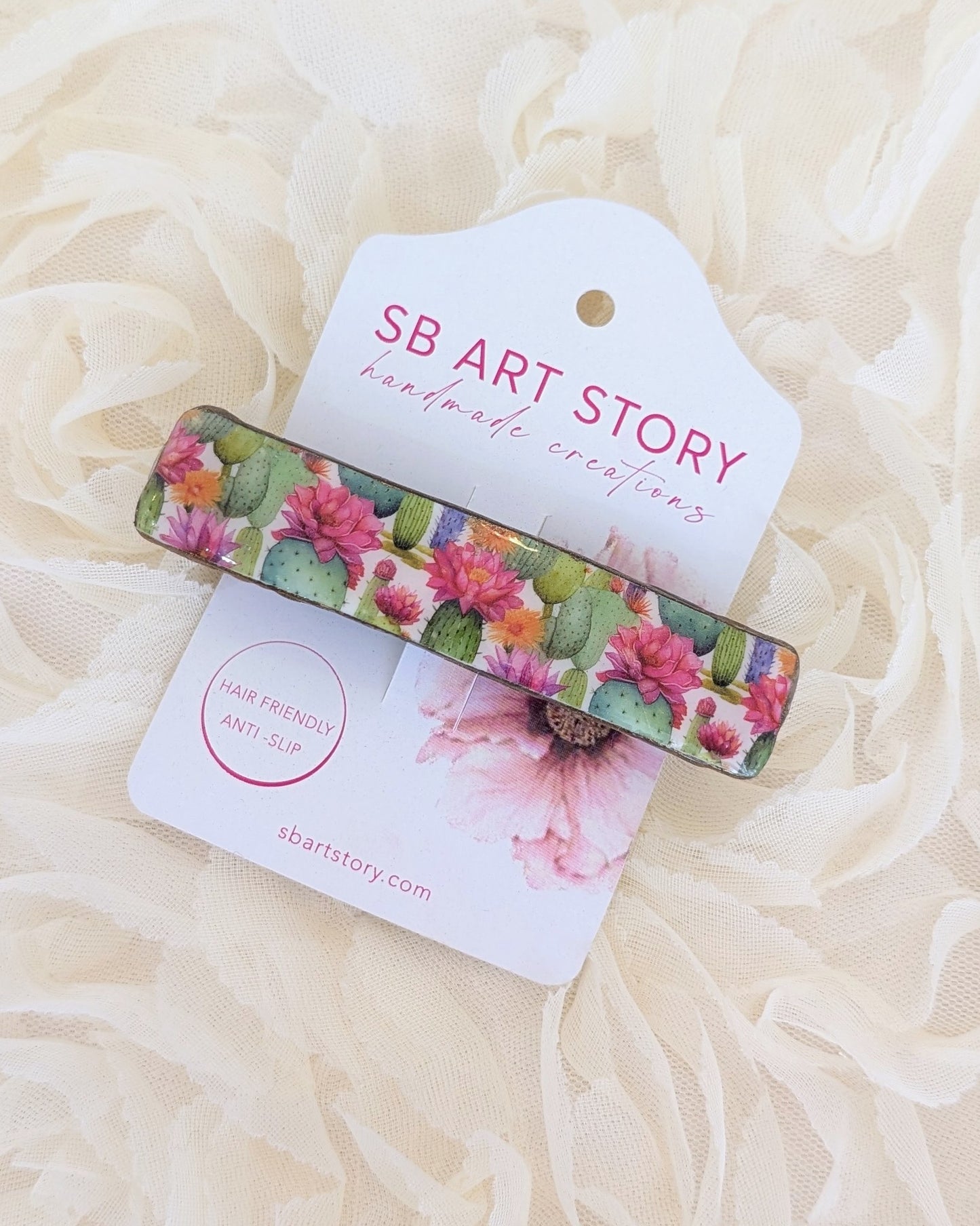 Cactus Bloom - Hair Clip for Medium Hair