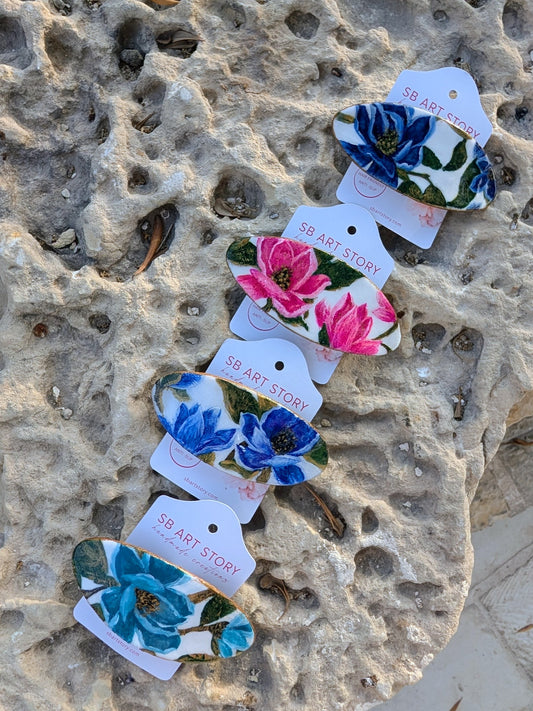 Hand-painted Hair Clips for Thick Hair
