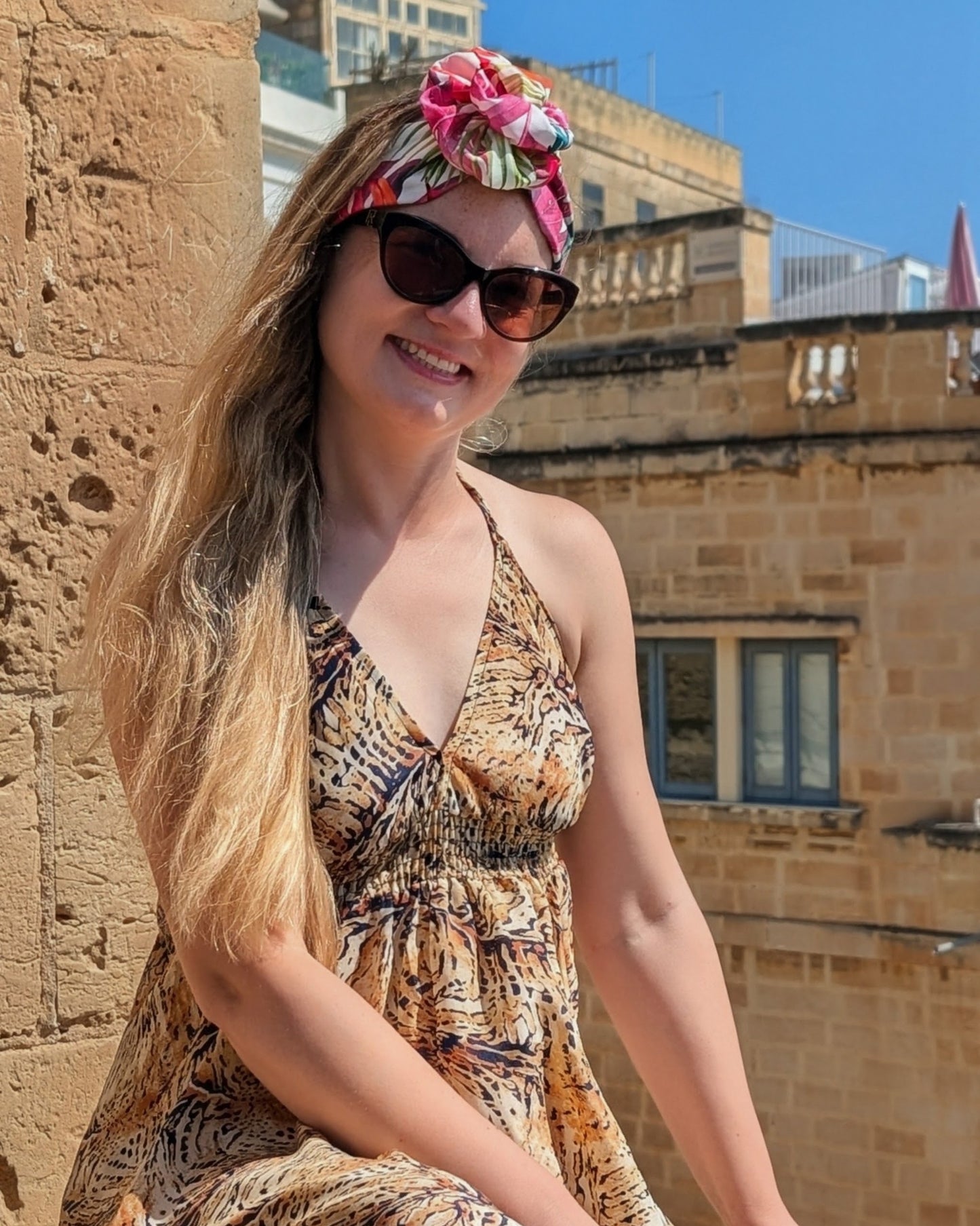 Handmade Floral Fabric Hairband with Elastic Back