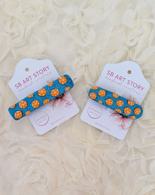 Orange Garden - Hair Clips for Fine or Medium Hair
