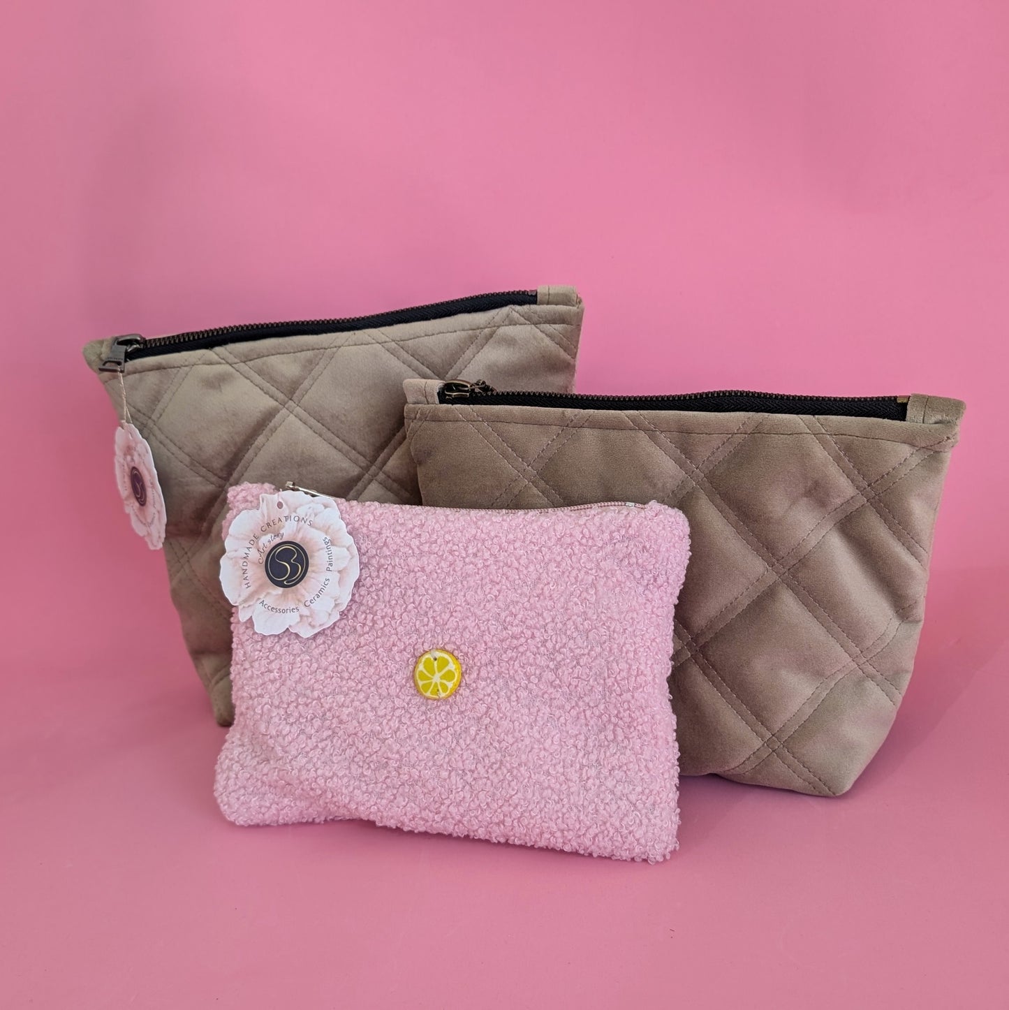 Lemon Kiss - Pink Beauty Pouch